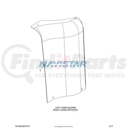 International 3806109C5 Roof Panel, Navistar Compatible