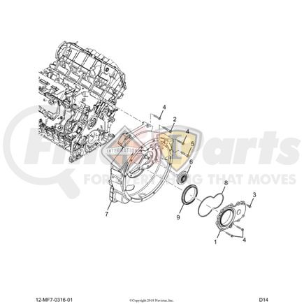 International 2512964C91 Complete Rear Cover Assembly Kit, Navistar Compatible