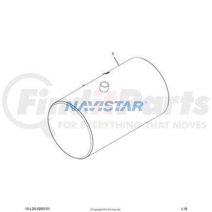 International 2516139C91 Fuel Tank - 26 Inch, 100 Gallons, Non Polished, Navistar Compatible