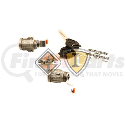 International 2517394C91 Door Lock Cylinder - Ignition Switch Lock Kit, 2 Keys Random Key Code, Navistar Compatible