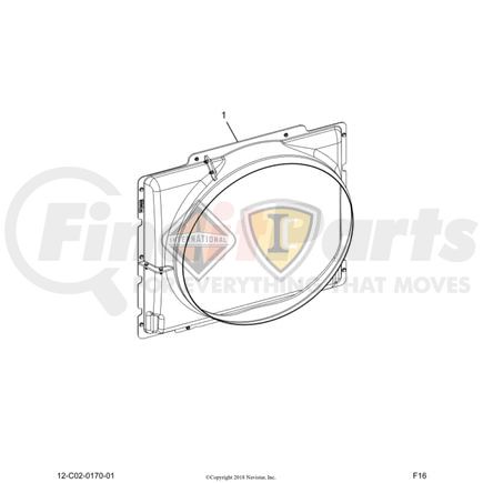 International 2516429C1 Engine Cooling Fan Shroud - PVT 120, Navistar Compatible