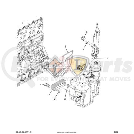 International 2517628C91 Engine Oil Cooler Kit, Navistar Compatible