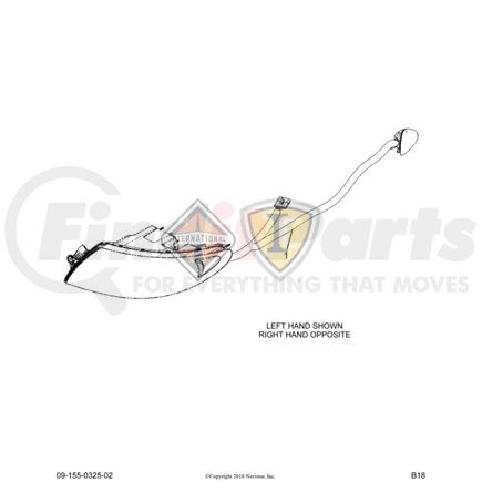 International 3561023C94 Chassis Wiring Harness - Right, Head Light Harness, Navistar Compatible