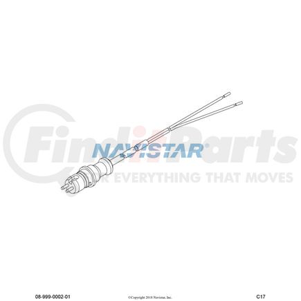 International 3710114C1 Abs Wheel Speed Sensor Wiring Harness, Navistar Compatible