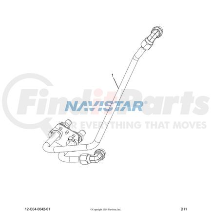 International 2593332C91 Transmission Oil Cooler Line, Navistar Compatible