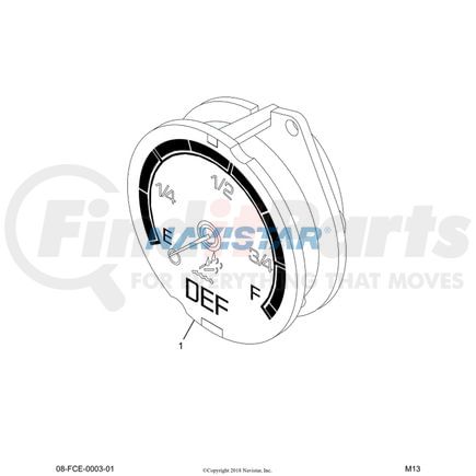 International 3734569C1 Diesel Exhaust Fluid (DEF) Gauge, Navistar Compatible