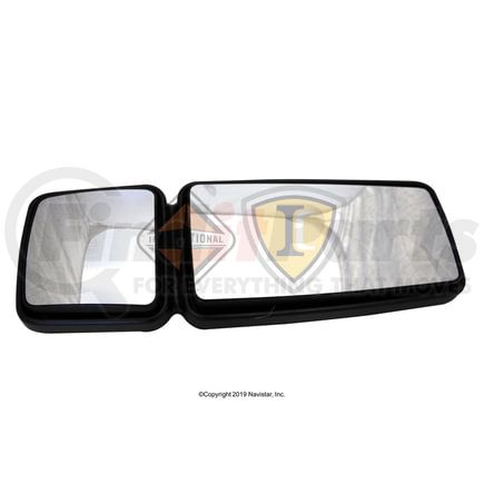 International 2506232C92 Door Mirror Head - Right Hand Black Finish Heated Lighted, Navistar Compatible
