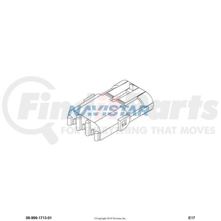 International 587569C91 Body Wiring Harness Connector - 3 Way Female, Navistar Compatible