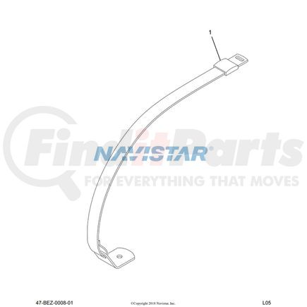 International 2590887C1 Buckle Seat Bekt Cover - Black, Navistar Compatible