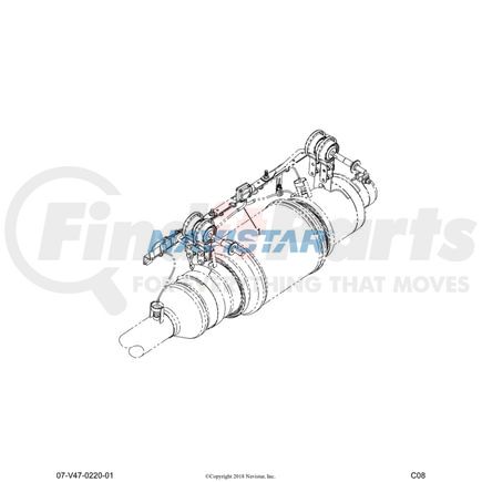 International 2597036C91 Exhaust Pipe - Flexible, with Spring Clamp Y