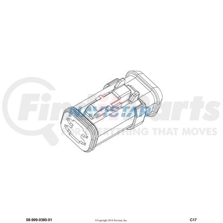 International 3545579C1 Electrical Connector Body Lock - 4 Way, Navistar Compatible