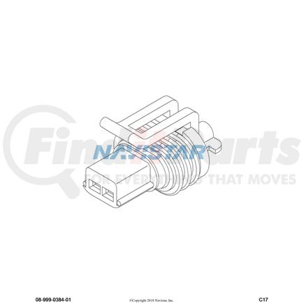International 3554317C1 Body Wiring Harness Connector - 2 Way, Navistar Compatible