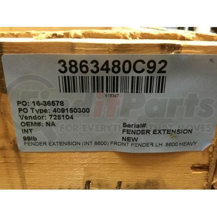 International 3863480C92 Front Fender Extension Assembly, Navistar Compatible