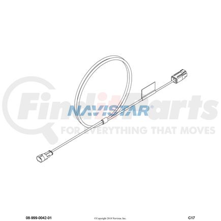 International 3624343C1 Coaxial Satellite Radio Antenna Cable, Navistar Compatible