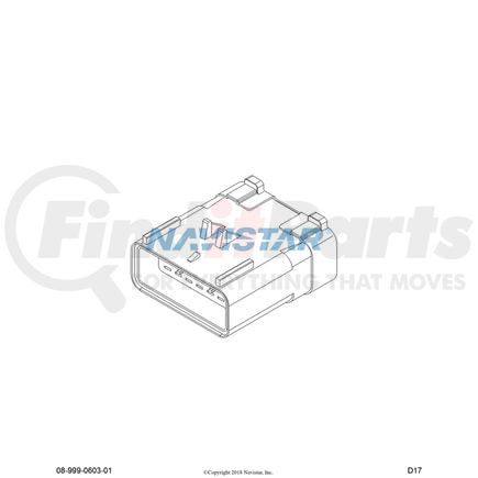 International 3618231C1 Body Wiring Harness Connector - 14 Way 2.8Mm, Navistar Compatible