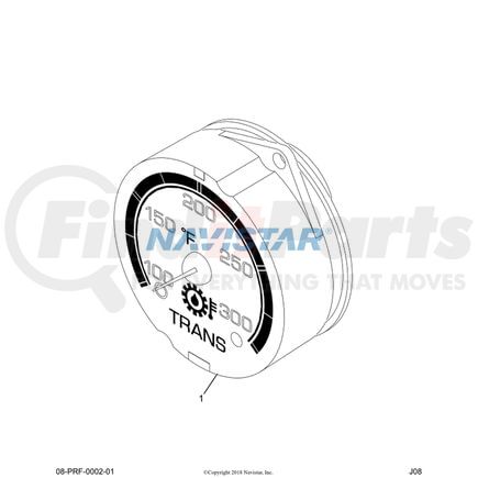 International 3615258C3 GAUGE ENG OIL TMP BLK FACE ENG