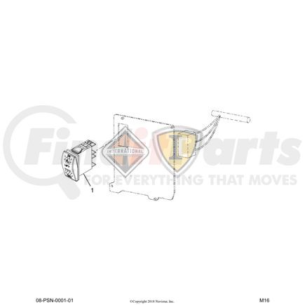International 6131247C1 Electrical Switch, Navistar Compatible