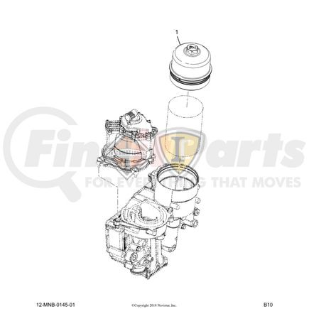International 3013420C1 COVER OIL FILTER