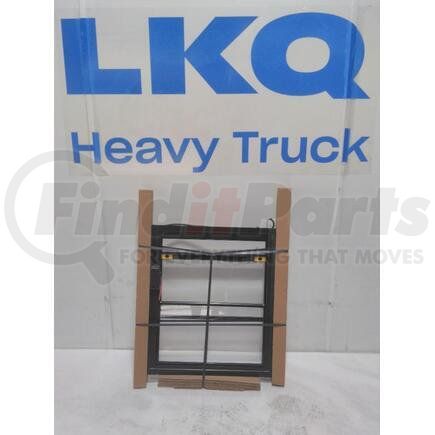 International 3775871C92 Window - Pass Emerg Exit, Bus Body, Left Hand Black Frame Temperature Clear 5" Open, Navistar Compatible