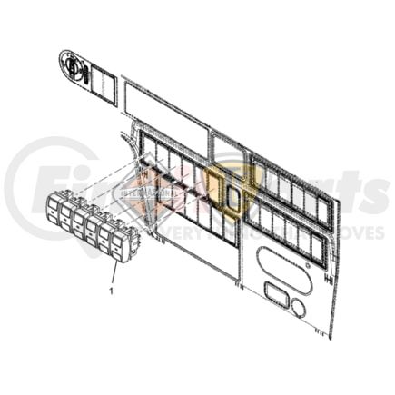 International 4102430C1 Electrical Switch - Multiplex, Blank Window Rocker- 3 Positive, Navistar Compatible