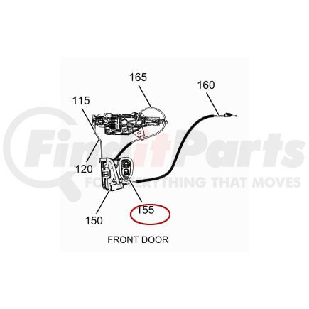International 7500330C2 Front Side Door Latch Assembly, Navistar Compatible