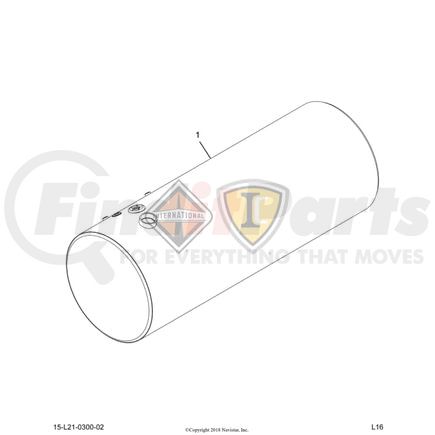 International 2516182C91 Fuel Tank - 26 Inch Diameter, 150 Gallon, Left, Polished, Navistar Compatible