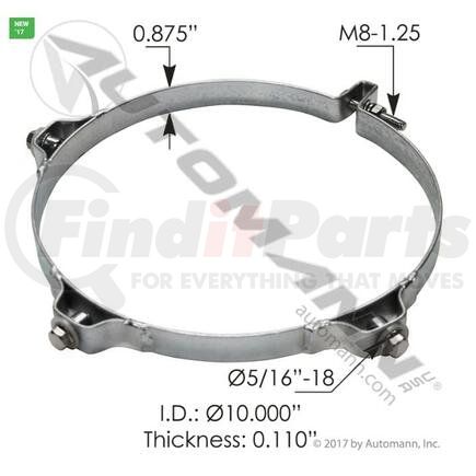 Automann 562.U22101Z Exhaust Muffler Heat Shield Mounting Ring Bracket, 10 Inch