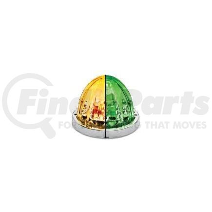 TRUX TLED-WTAG Clearance / Marker Light - Clear Lens, Amber/Green LED, Star-Burst Watermelon, 19 Diodes