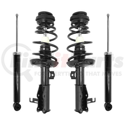 Unity Automotive 4-11027-251340-001 Front and Rear Suspension Strut and Coil Spring Assembly Shock Absorber Kit