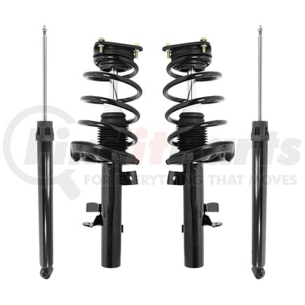 Unity Automotive 4-11085-252150-001 Front and Rear Suspension Strut and Coil Spring Assembly Shock Absorber Kit