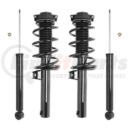 Unity Automotive 4-11090-257070-001 Front and Rear Suspension Strut and Coil Spring Assembly Shock Absorber Kit
