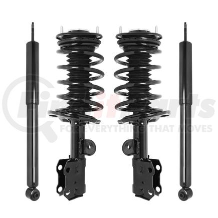 Unity Automotive 4-11106-254110-001 Front and Rear Suspension Strut and Coil Spring Assembly Shock Absorber Kit