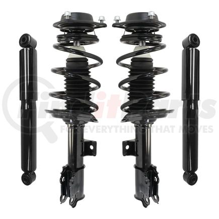 Unity Automotive 4-11137-259180-001 Front and Rear Suspension Strut and Coil Spring Assembly Shock Absorber Kit