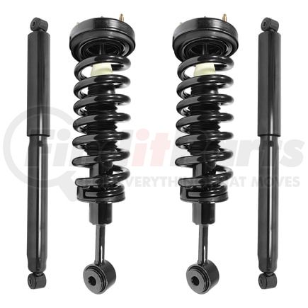 Unity Automotive 4-11204-252110-001 Front and Rear Suspension Strut and Coil Spring Assembly Shock Absorber Kit