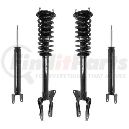 Unity Automotive 4-11225-256500-001 Front and Rear Suspension Strut and Coil Spring Assembly Shock Absorber Kit