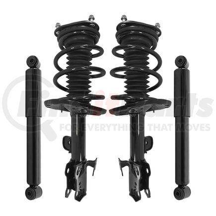 Unity Automotive 4-11255-254060-001 Front and Rear Suspension Strut and Coil Spring Assembly Shock Absorber Kit