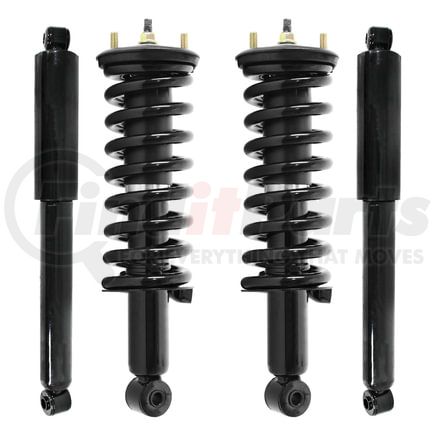 Unity Automotive 4-11296-255410-001 Front and Rear Suspension Strut and Coil Spring Assembly Shock Absorber Kit