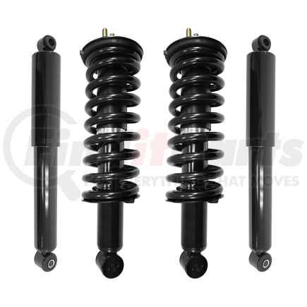 Unity Automotive 4-11290-255250-001 Front and Rear Suspension Strut and Coil Spring Assembly Shock Absorber Kit