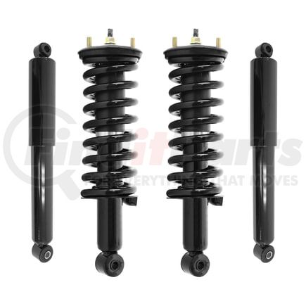 Unity Automotive 4-11296-255250-001 Front and Rear Suspension Strut and Coil Spring Assembly Shock Absorber Kit