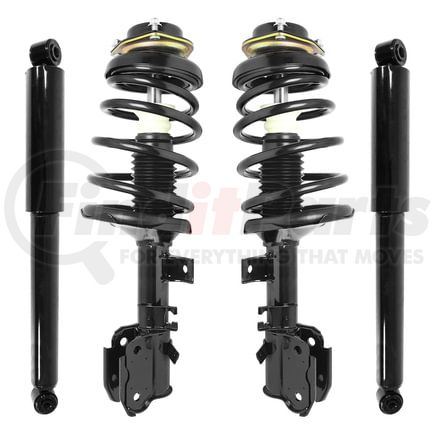 Unity Automotive 4-11315-255420-001 Front and Rear Suspension Strut and Coil Spring Assembly Shock Absorber Kit