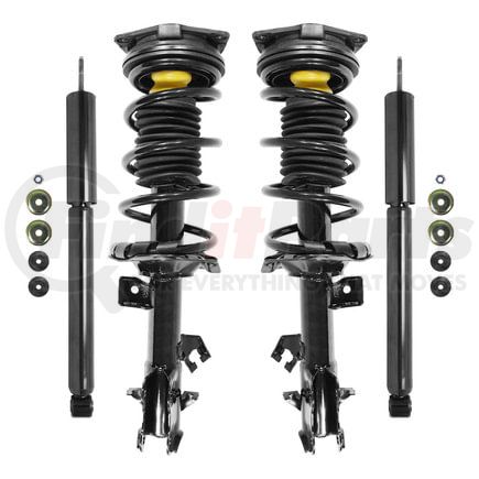 Unity Automotive 4-11353-255700-001 Front and Rear Suspension Strut and Coil Spring Assembly Shock Absorber Kit
