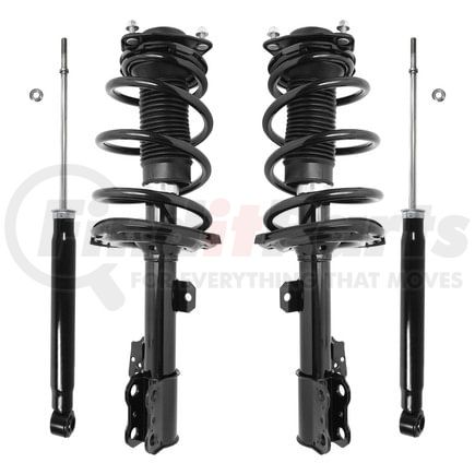 Unity Automotive 4-11385-254040-001 Front and Rear Suspension Strut and Coil Spring Assembly Shock Absorber Kit