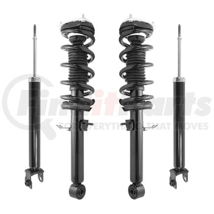 Unity Automotive 4-11405-255150-001 Front and Rear Suspension Strut and Coil Spring Assembly Shock Absorber Kit