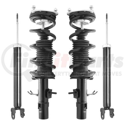 Unity Automotive 4-11407-255090-001 Front and Rear Suspension Strut and Coil Spring Assembly Shock Absorber Kit