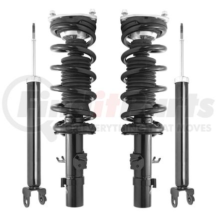 Unity Automotive 4-11415-255090-001 Front and Rear Suspension Strut and Coil Spring Assembly Shock Absorber Kit