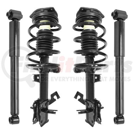 Unity Automotive 4-11453-255800-001 Front and Rear Suspension Strut and Coil Spring Assembly Shock Absorber Kit