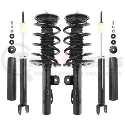 Unity Automotive 4-11545-252130-001 Front and Rear Suspension Strut and Coil Spring Assembly Shock Absorber Kit