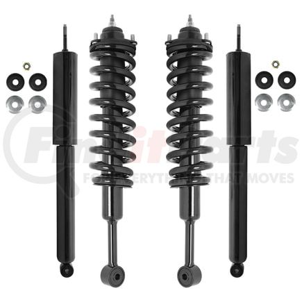 Unity Automotive 4-11563-254070-001 Front and Rear Suspension Strut and Coil Spring Assembly Shock Absorber Kit