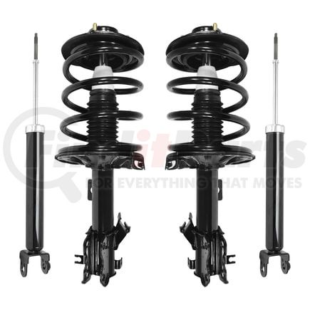 Unity Automotive 4-11591-255010-001 Front and Rear Suspension Strut and Coil Spring Assembly Shock Absorber Kit