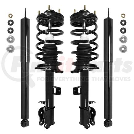 Unity Automotive 4-11621-252010-001 Front and Rear Suspension Strut and Coil Spring Assembly Shock Absorber Kit